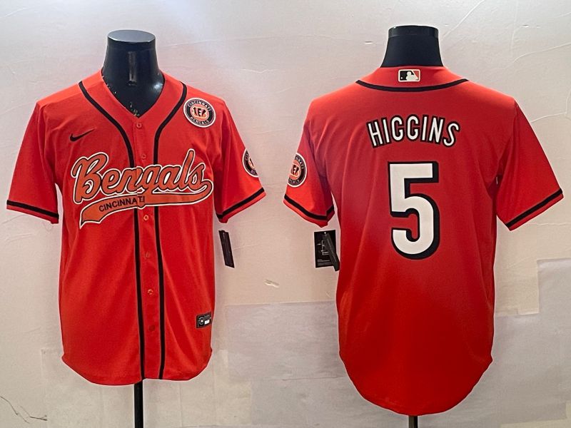 Men Cincinnati Bengals #5 Hiccins Orange Joint Name 2025 Nike Limited NFL Jersey style 4->cincinnati bengals->NFL Jersey